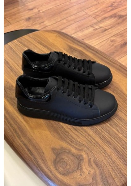 1051 Siyah Mat - Rugan Detay Hakiki Deri Erkek Sneakers indirimleri
