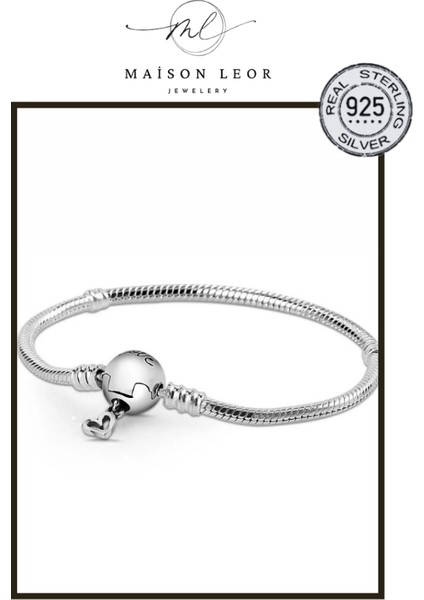 Yuvarlak Love Sallantılı Gümüş Bileklik Charm Taşıyıcı
