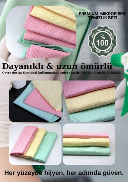 (20ADET) Mikrofiber Temizlik Bezi Bulaşık Kurulama,cam Silme,araç Mobilya...vb (30 x 40)