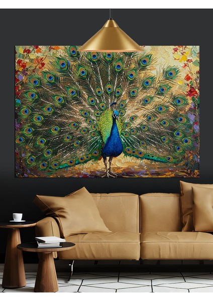 Gösterişli Tavus Kuşu Dekoratif Kanvas - Mdf Ahşap Tablo fırsatları