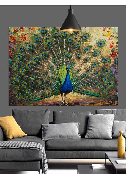 Gösterişli Tavus Kuşu Dekoratif Kanvas - Mdf Ahşap Tablo indirimleri