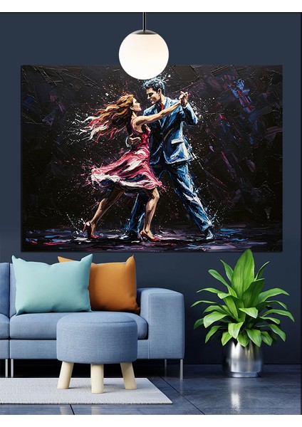 Dans Eden Çift Dekoratif Kanvas - Mdf Ahşap Tablo fiyatları