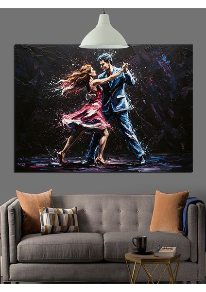 Dans Eden Çift Dekoratif Kanvas - Mdf Ahşap Tablo indirimleri