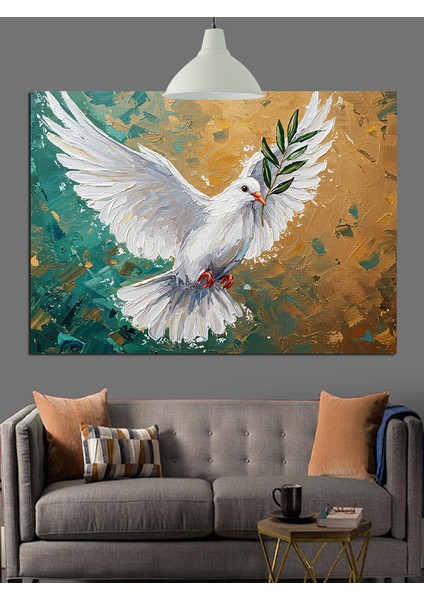 Zeytin Dalı Güvercin Dekoratif Kanvas - Mdf Ahşap Tablo fiyatları