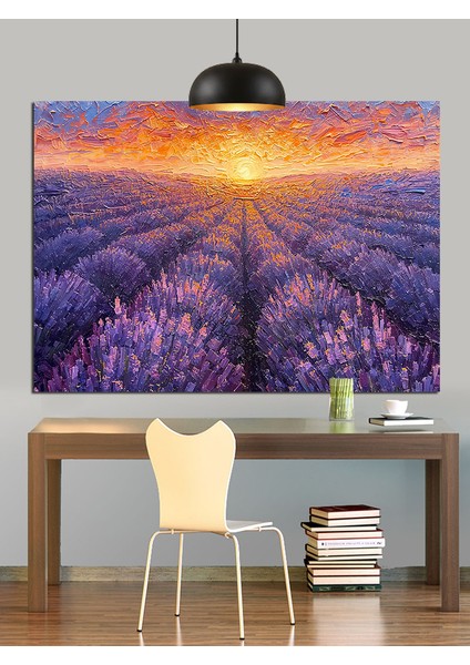 Mor Lavanta Tarlası Dekoratif Kanvas - Mdf Ahşap Tablo fiyatları