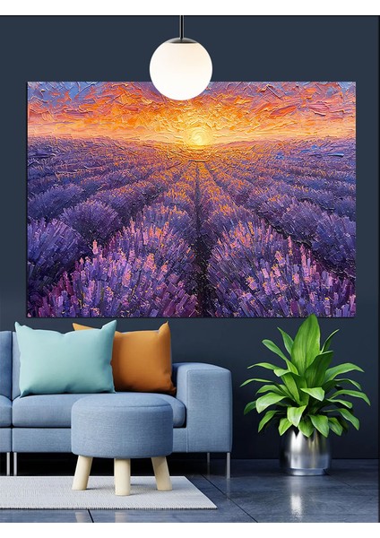 Mor Lavanta Tarlası Dekoratif Kanvas - Mdf Ahşap Tablo modelleri