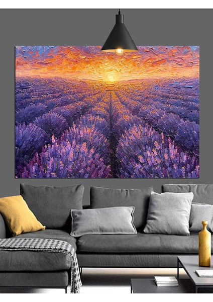 Mor Lavanta Tarlası Dekoratif Kanvas - Mdf Ahşap Tablo indirimleri