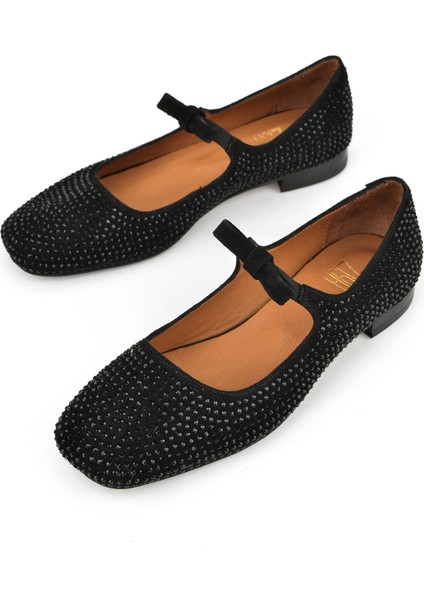 , Kadın Hakiki Deri Babet 1531050Z25150444Y Siyah