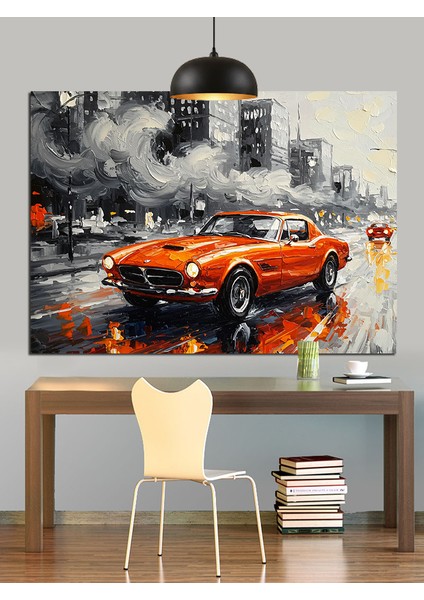 Kırmızı Spor Araba Dekoratif Kanvas - Mdf Ahşap Tablo modelleri