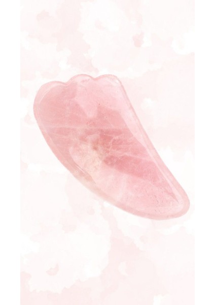 Rose Kuvars Gua Sha Masaj Taşı Kan Dolaşımını Hızlandırır, Ciltte Kolejen Üretimini Arttırır.