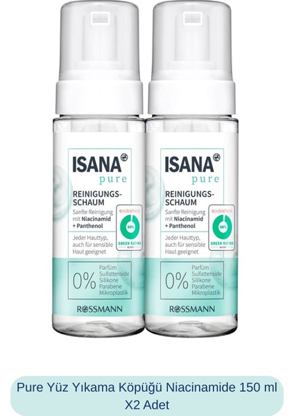 Pure Yüz Yıkama Köpüğü Niacinamide 150 ml X2 Adet