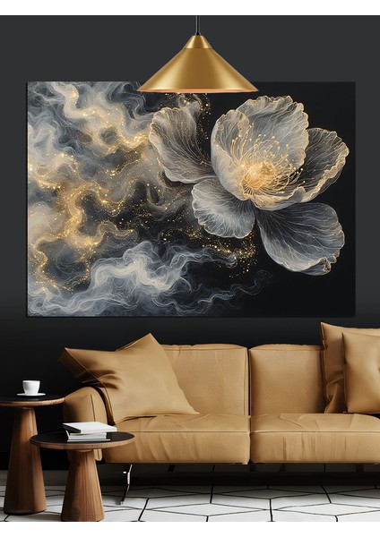 Beyaz Lotus Çiçek Dekoratif Kanvas - Mdf Ahşap Tablo fiyatları