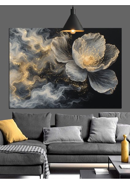 Beyaz Lotus Çiçek Dekoratif Kanvas - Mdf Ahşap Tablo modelleri