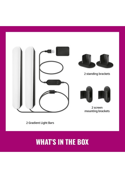2'li Gradient Işık Barı - Siyah (30 Cm) modelleri
