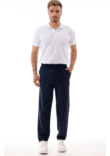 Erkek Keten Bol Kesim Pantolon