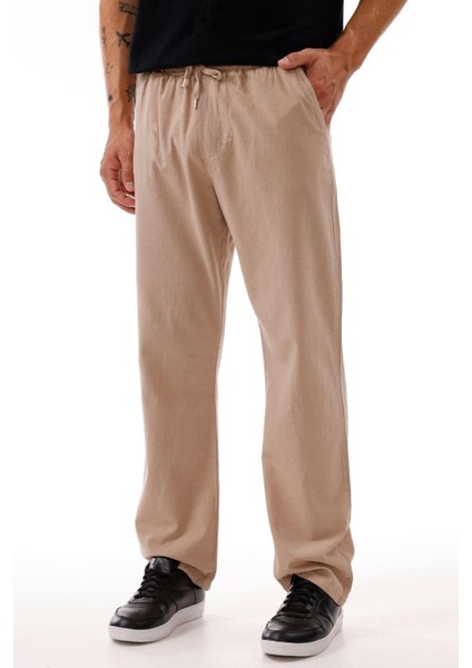 Erkek Keten Bol Kesim Pantolon