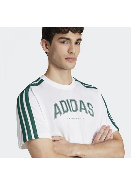 Adidas Codes Collegiate Linear Graphic Erkek Beyaz Tişört - JJ3868 fırsatları