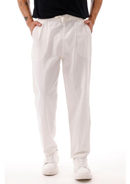Erkek Keten Bol Kesim Pantolon