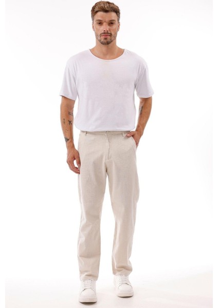 Erkek Keten Pantolon – Nefes Alabilir, Rahat Kesim Günlük Giyim -Geniş Beden Aralığı-