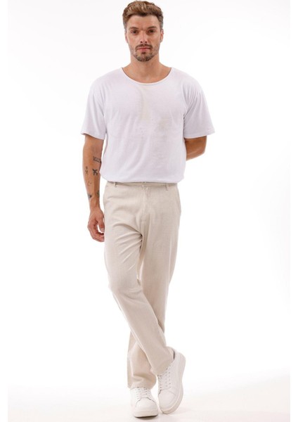 Erkek Keten Pantolon – Nefes Alabilir, Rahat Kesim Günlük Giyim -Geniş Beden Aralığı-