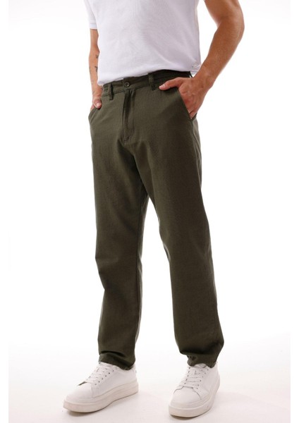 Erkek Keten Pantolon – Nefes Alabilir, Rahat Kesim Günlük Giyim -Geniş Beden Aralığı-