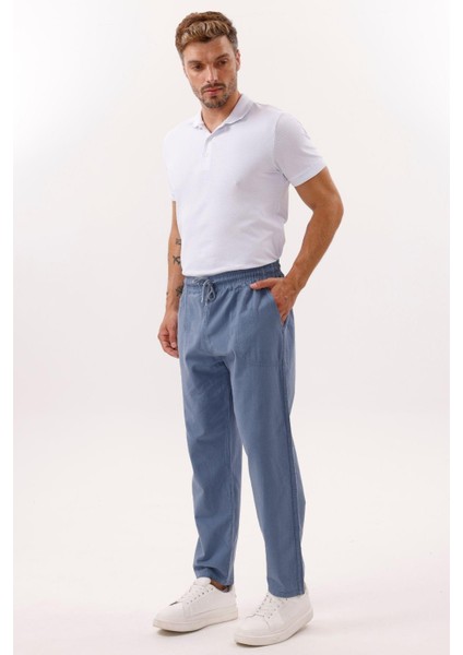 Erkek Keten Bol Kesim Pantolon