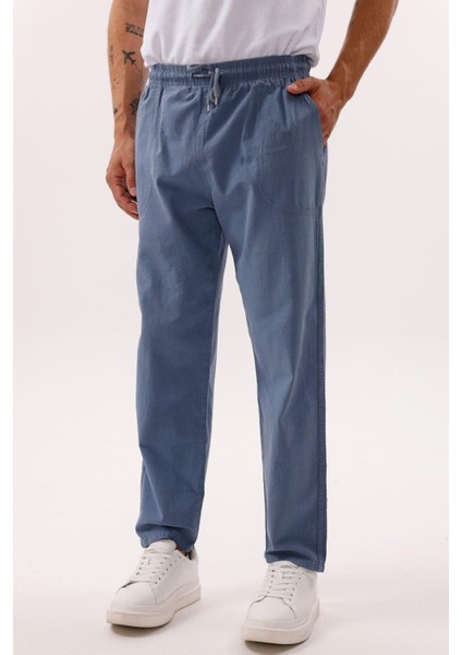 Erkek Keten Bol Kesim Pantolon