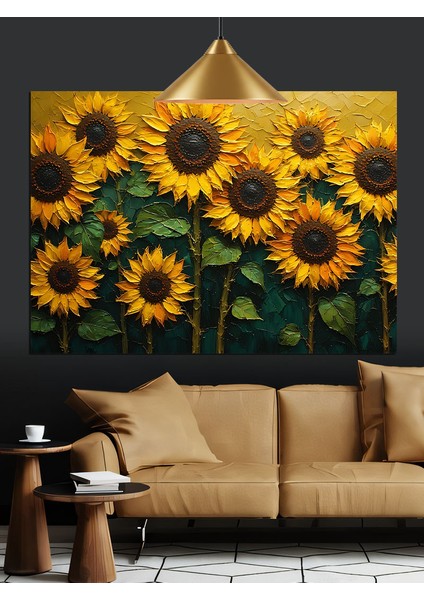 Güneşe Bakan Ayçiçekleri Dekoratif Kanvas - Mdf Ahşap Tablo modelleri