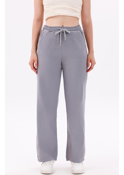 Kadın Yüksek Bel Gabardin-Keten Dokulu Pantolon – Nefes Alabilir Kumaş, 4 Mevsim fırsatları