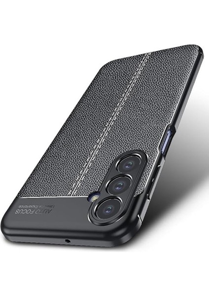 Samsung Galaxy A17 5g Kılıf Kamera Korumalı Deri Görünümlü Dikiş Desenli Iz Yapmaz Mat Yumuşak Silikon