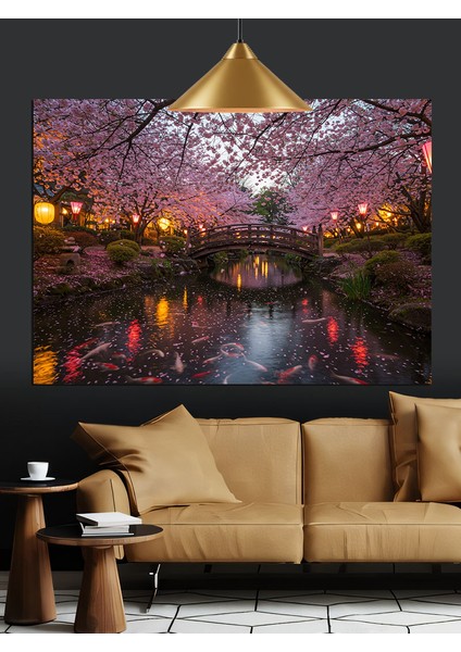 Pembe Kiraz Çiçekleri Dekoratif Kanvas - Mdf Ahşap Tablo modelleri