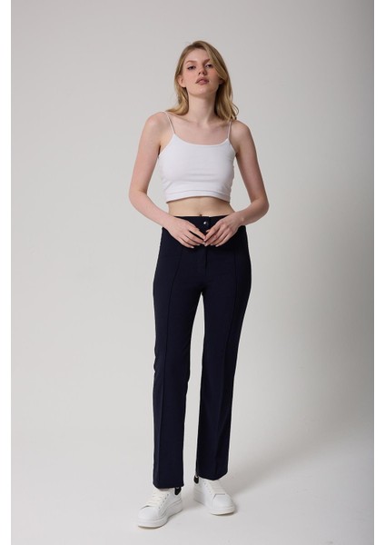 Kadın Yüksek Bel Toparlayıcı Ispanyol Paça Palazzo Pantolon