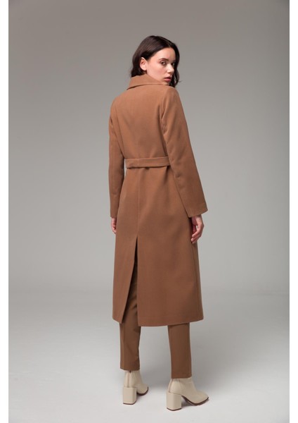 Kruvaze Belden Bağlamalı Ara Boy Kaban Taba 3754