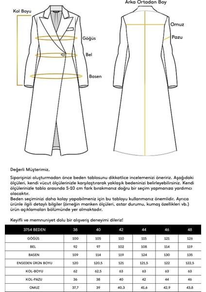 Kruvaze Belden Bağlamalı Ara Boy Kaban Taba 3754