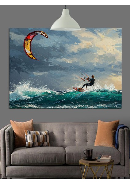 Denizde Kite Sörf Dekoratif Kanvas - Mdf Ahşap Tablo indirimleri