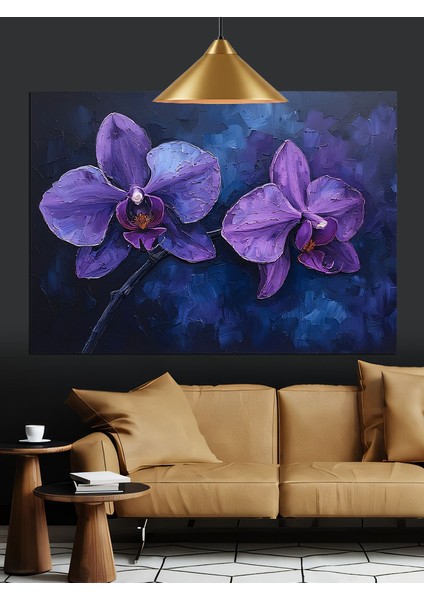 Mor Orkide Tablo Dekoratif Kanvas - Mdf Ahşap Tablo modelleri