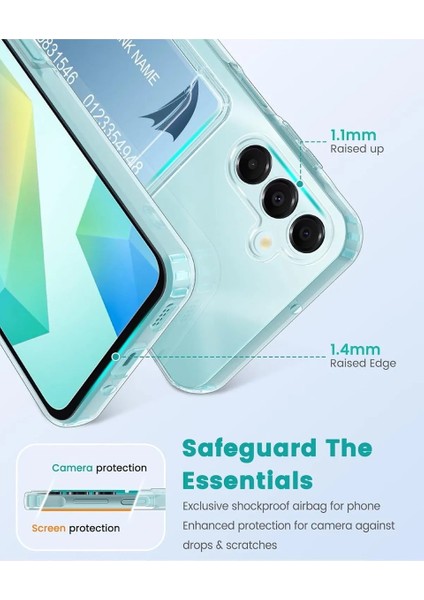 Samsung Galaxy A17 Kılıf Arkası Şeffaf Kartlık Bölmeli Cüzdanlı Kartvizitli Yumuşak Silikon Kapak fiyatları
