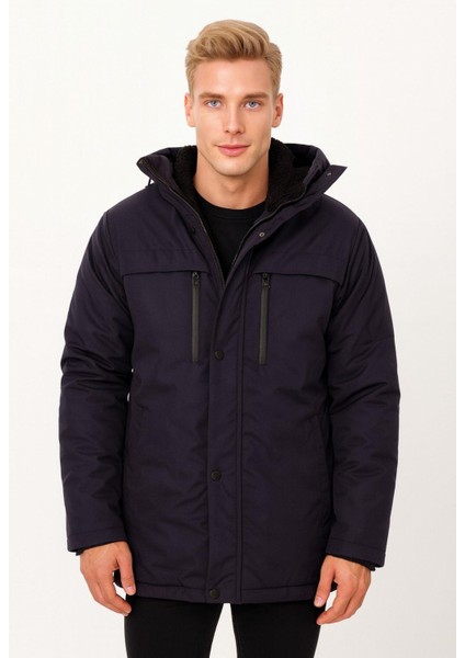 Spor Erkek Polarlı Su ve Rüzgar Geçirmez Kapüşonlu Mont & Kaban & Parka