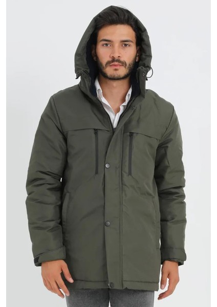 Spor Erkek Polarlı Su ve Rüzgar Geçirmez Kapüşonlu Mont & Kaban & Parka