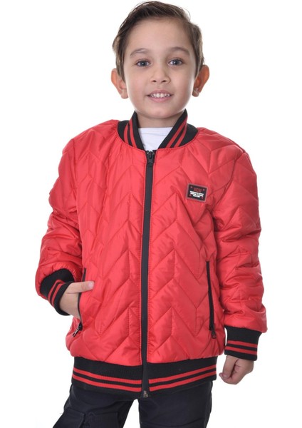 Spor Erkek Çocuk Kolej Yaka Astarlı Su ve Rüzgar Geçirmez Fermuarlı Cep Mont Ceket