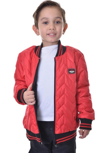 Spor Erkek Çocuk Kolej Yaka Astarlı Su ve Rüzgar Geçirmez Fermuarlı Cep Mont Ceket