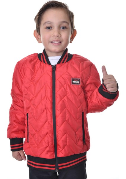 Spor Erkek Çocuk Kolej Yaka Astarlı Su ve Rüzgar Geçirmez Fermuarlı Cep Mont Ceket