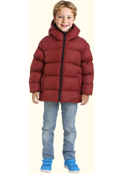 Spor Erkek Çocuk Polarlı Kapüşonlu Su Geçirmez Rüzgara Dayanıklı Cepli Mont