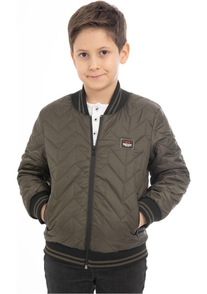 Spor Erkek Çocuk Kolej Yaka Astarlı Su ve Rüzgar Geçirmez Fermuarlı Cep Mont Ceket