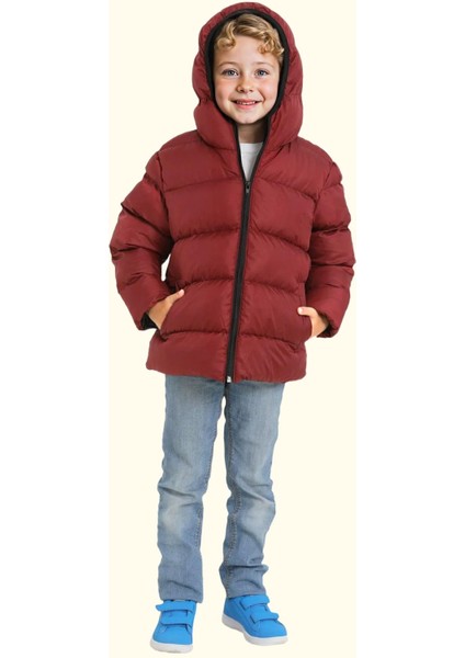 Spor Erkek Çocuk Polarlı Kapüşonlu Su Geçirmez Rüzgara Dayanıklı Cepli Mont