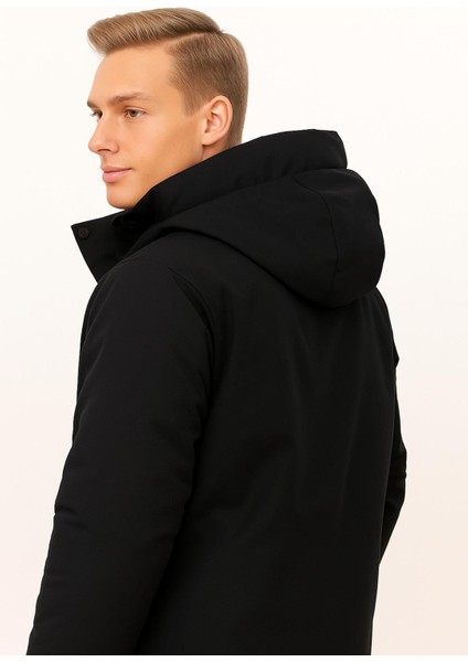 Spor Erkek Polarlı Su ve Rüzgar Geçirmez Kapüşonlu Mont & Kaban & Parka