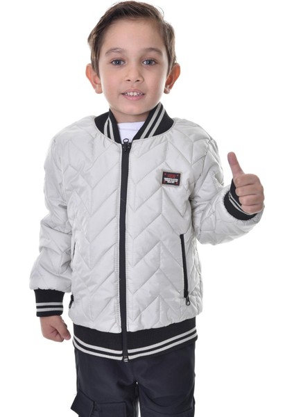 Spor Erkek Spor Çocuk Kolej Yaka Astarlı Su ve Rüzgar Geçirmez Fermuarlı Cep Mont Ceket