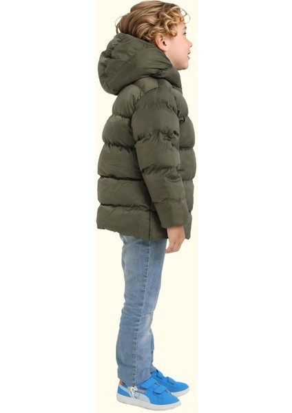 Spor Erkek Çocuk Polarlı Kapüşonlu Su Geçirmez Rüzgara Dayanıklı Cepli Mont