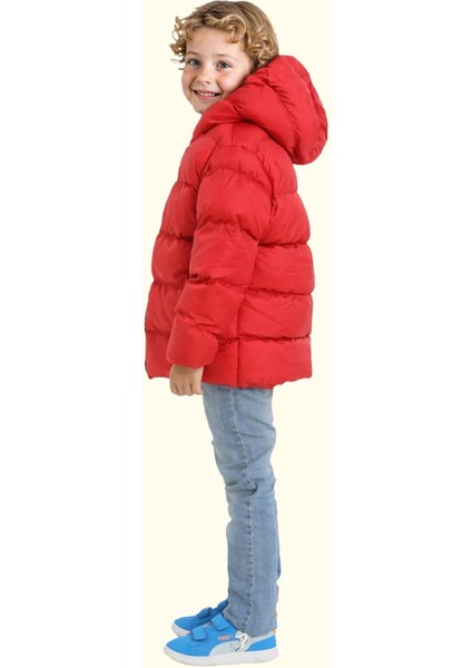 Spor Erkek Çocuk Polarlı Kapüşonlu Su Geçirmez Rüzgara Dayanıklı Cepli Mont