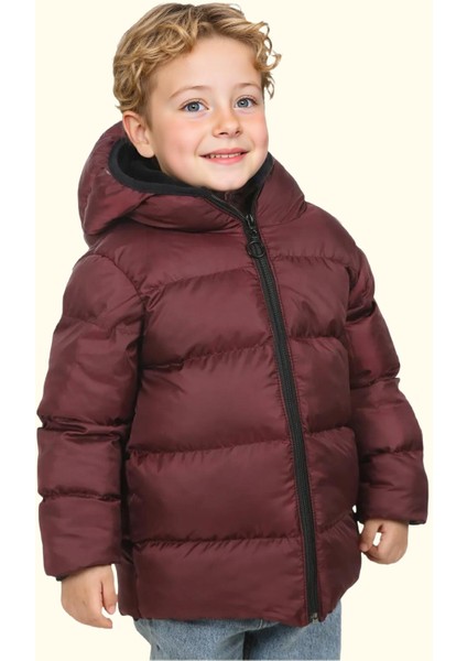 Spor Erkek Spor Çocuk Polarlı Kapüşonlu Su Geçirmez Rüzgara Mont - Kaban